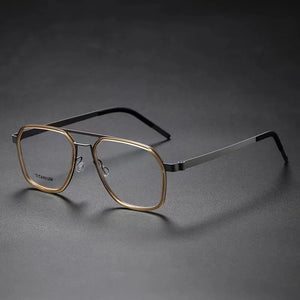 Denmark Brand Titanium Glasses Frame Men Women Square Screwless Prescription Eyeglasses Optical Myopia Spectacle Eyewear 9753