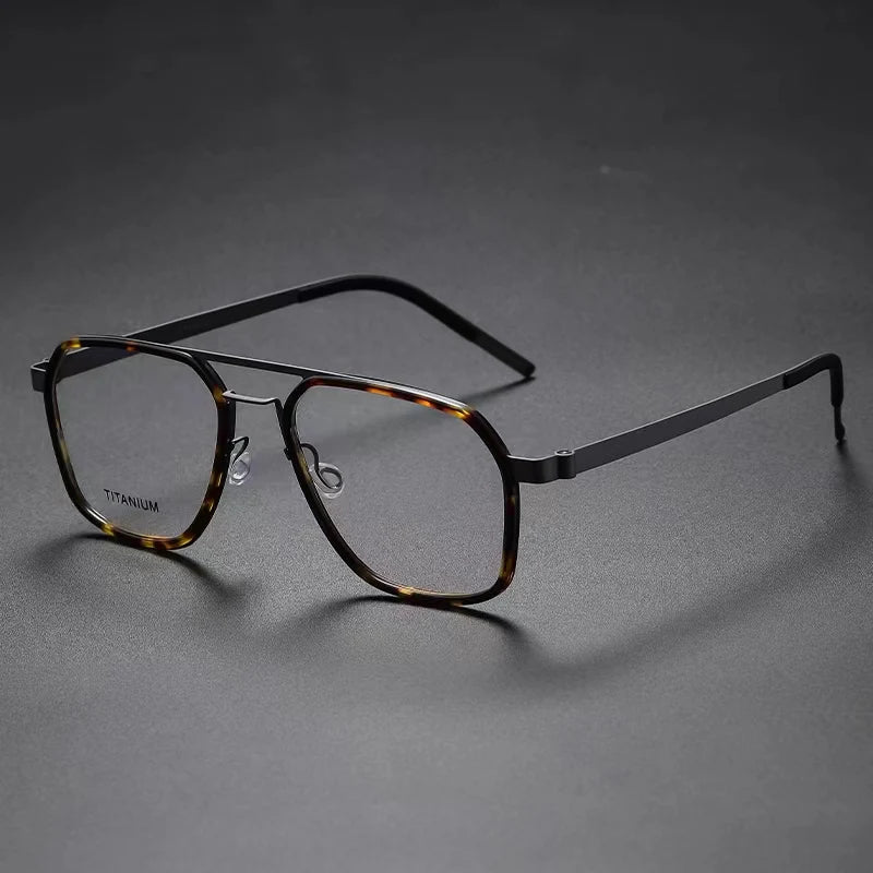 Denmark Brand Titanium Glasses Frame Men Women Square Screwless Prescription Eyeglasses Optical Myopia Spectacle Eyewear 9753