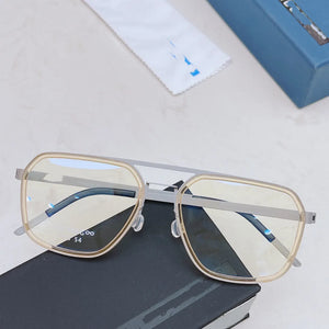 Denmark Brand Titanium Glasses Frame Men Women Square Screwless Prescription Eyeglasses Optical Myopia Spectacle Eyewear 9753
