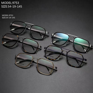 Denmark Brand Titanium Glasses Frame Men Women Square Screwless Prescription Eyeglasses Optical Myopia Spectacle Eyewear 9753
