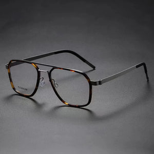 Denmark Brand Titanium Glasses Frame Men Women Square Screwless Prescription Eyeglasses Optical Myopia Spectacle Eyewear 9753