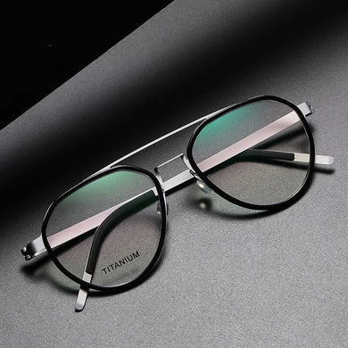 Denmark Brand Titanium Pilot Prescription Eyeglasses Frame Men Retro Round Optical Glasses Frame Women Vintage Screwless Eyewear