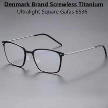Load image into Gallery viewer, Denmark Brand Titanium Prescription Eyeglasses 6536 Square Ultralight Screwless Glasses Frame Men Women Myopia Optical Spectacle