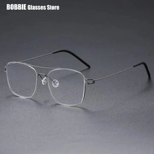 Carica l&#39;immagine nel visualizzatore di Gallery, Denmark Brand Ultralight Screwless Titanium Square Glasses Frame Men Women Double Beam Optical Prescription Eyeglasses Martin