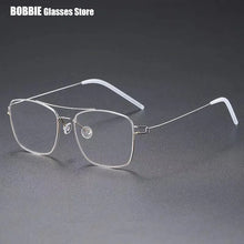 Carica l&#39;immagine nel visualizzatore di Gallery, Denmark Brand Ultralight Screwless Titanium Square Glasses Frame Men Women Double Beam Optical Prescription Eyeglasses Martin