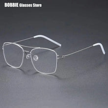 Carica l&#39;immagine nel visualizzatore di Gallery, Denmark Brand Ultralight Screwless Titanium Square Glasses Frame Men Women Double Beam Optical Prescription Eyeglasses Martin