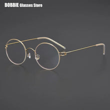 Load image into Gallery viewer, Denmark Design Screwless Ultra Light 5g Pure Titanium Air Round Frame Glasses Men Retro Myopia Anti Blue Light Small Rim Eyewear