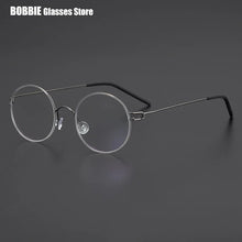 Load image into Gallery viewer, Denmark Design Screwless Ultra Light 5g Pure Titanium Air Round Frame Glasses Men Retro Myopia Anti Blue Light Small Rim Eyewear