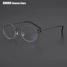 Load image into Gallery viewer, Denmark Design Screwless Ultra Light 5g Pure Titanium Air Round Frame Glasses Men Retro Myopia Anti Blue Light Small Rim Eyewear