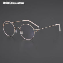 Load image into Gallery viewer, Denmark Design Screwless Ultra Light 5g Pure Titanium Air Round Frame Glasses Men Retro Myopia Anti Blue Light Small Rim Eyewear
