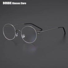 Load image into Gallery viewer, Denmark Design Screwless Ultra Light 5g Pure Titanium Air Round Frame Glasses Men Retro Myopia Anti Blue Light Small Rim Eyewear