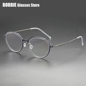 Denmark Eyeglasses Titanium Screwless Glasses Frame Women Polygon 6582 Prescription Myopia Optical Spectacle Eyewear Ultralight