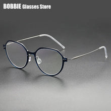 Carica l&#39;immagine nel visualizzatore di Gallery, Denmark Eyeglasses Titanium Screwless Glasses Frame Women Polygon 6582 Prescription Myopia Optical Spectacle Eyewear Ultralight