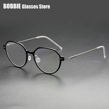 Carica l&#39;immagine nel visualizzatore di Gallery, Denmark Eyeglasses Titanium Screwless Glasses Frame Women Polygon 6582 Prescription Myopia Optical Spectacle Eyewear Ultralight