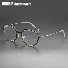 Carica l&#39;immagine nel visualizzatore di Gallery, Denmark Eyeglasses Titanium Screwless Glasses Frame Women Polygon 6582 Prescription Myopia Optical Spectacle Eyewear Ultralight