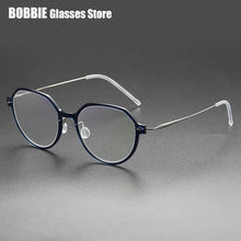 Carica l&#39;immagine nel visualizzatore di Gallery, Denmark Eyeglasses Titanium Screwless Glasses Frame Women Polygon 6582 Prescription Myopia Optical Spectacle Eyewear Ultralight