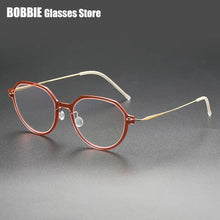 Carica l&#39;immagine nel visualizzatore di Gallery, Denmark Eyeglasses Titanium Screwless Glasses Frame Women Polygon 6582 Prescription Myopia Optical Spectacle Eyewear Ultralight