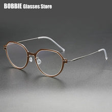 Carica l&#39;immagine nel visualizzatore di Gallery, Denmark Eyeglasses Titanium Screwless Glasses Frame Women Polygon 6582 Prescription Myopia Optical Spectacle Eyewear Ultralight