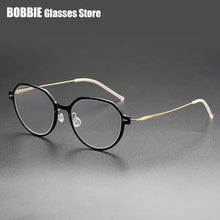 Carica l&#39;immagine nel visualizzatore di Gallery, Denmark Eyeglasses Titanium Screwless Glasses Frame Women Polygon 6582 Prescription Myopia Optical Spectacle Eyewear Ultralight