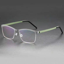 Load image into Gallery viewer, Denmark Screwless Myopia Glasses Frame 7405 Men Half Rim Square Titanium Eyeglasses Lady Prescription Optical Spectacles Eyewear