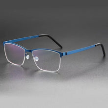 Load image into Gallery viewer, Denmark Screwless Myopia Glasses Frame 7405 Men Half Rim Square Titanium Eyeglasses Lady Prescription Optical Spectacles Eyewear