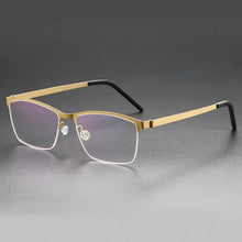 Load image into Gallery viewer, Denmark Screwless Myopia Glasses Frame 7405 Men Half Rim Square Titanium Eyeglasses Lady Prescription Optical Spectacles Eyewear