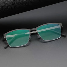 Load image into Gallery viewer, Denmark Screwless Myopia Glasses Frame 7405 Men Half Rim Square Titanium Eyeglasses Lady Prescription Optical Spectacles Eyewear