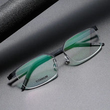 Load image into Gallery viewer, Denmark Screwless Semi Rimless Glasses Frame Men Ultralight Business Square Eyeglasses Women Ultrathin Titanium Myopia Eyewear
