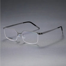 Load image into Gallery viewer, Denmark Screwless Semi Rimless Glasses Frame Men Ultralight Business Square Eyeglasses Women Ultrathin Titanium Myopia Eyewear
