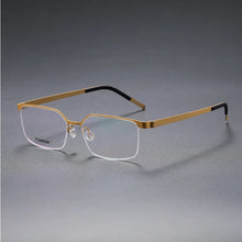 Load image into Gallery viewer, Denmark Screwless Semi Rimless Glasses Frame Men Ultralight Business Square Eyeglasses Women Ultrathin Titanium Myopia Eyewear