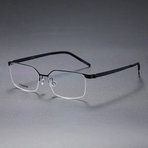 Denmark Screwless Semi Rimless Glasses Frame Men Ultralight Business Square Eyeglasses Women Ultrathin Titanium Myopia Eyewear