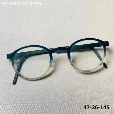 Denmark Titanium Glasses Frame 1014 Men Women Retro Round Optical Prescription Eyeglasses Spectacles Screwless Myopia Eyewear