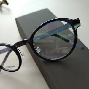 Denmark Titanium Glasses Frame 1014 Men Women Retro Round Optical Prescription Eyeglasses Spectacles Screwless Myopia Eyewear