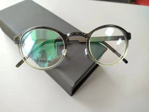 Denmark Titanium Glasses Frame 1014 Men Women Retro Round Optical Prescription Eyeglasses Spectacles Screwless Myopia Eyewear