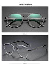 Load image into Gallery viewer, Denmark Titanium Glasses Frame Women Ultralight Screwless Eyewear 9745 Men Double Beam Pilot Myopia Prescription Eyeglasses