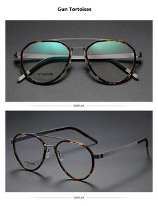 Denmark Titanium Glasses Frame Women Ultralight Screwless Eyewear 9745 Men Double Beam Pilot Myopia Prescription Eyeglasses