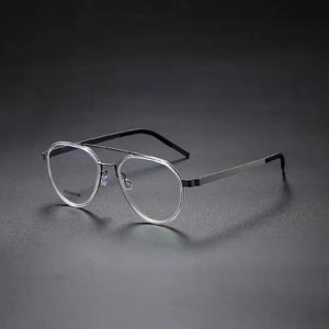 Denmark Titanium Glasses Frame Women Ultralight Screwless Eyewear 9745 Men Double Beam Pilot Myopia Prescription Eyeglasses