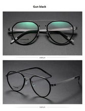 Load image into Gallery viewer, Denmark Titanium Glasses Frame Women Ultralight Screwless Eyewear 9745 Men Double Beam Pilot Myopia Prescription Eyeglasses