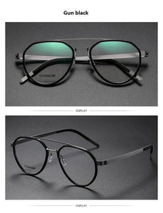 Denmark Titanium Glasses Frame Women Ultralight Screwless Eyewear 9745 Men Double Beam Pilot Myopia Prescription Eyeglasses