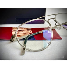 Load image into Gallery viewer, Denmark Titanium Glasses Frame Women Ultralight Screwless Eyewear 9745 Men Double Beam Pilot Myopia Prescription Eyeglasses