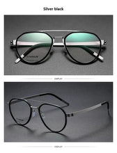 Load image into Gallery viewer, Denmark Titanium Glasses Frame Women Ultralight Screwless Eyewear 9745 Men Double Beam Pilot Myopia Prescription Eyeglasses