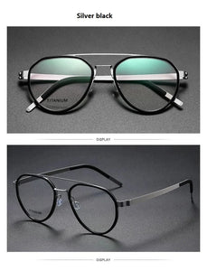 Denmark Titanium Glasses Frame Women Ultralight Screwless Eyewear 9745 Men Double Beam Pilot Myopia Prescription Eyeglasses
