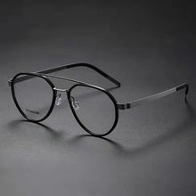 Load image into Gallery viewer, Denmark Titanium Glasses Frame Women Ultralight Screwless Eyewear 9745 Men Double Beam Pilot Myopia Prescription Eyeglasses