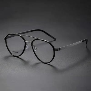 Denmark Titanium Glasses Frame Women Ultralight Screwless Eyewear 9745 Men Double Beam Pilot Myopia Prescription Eyeglasses