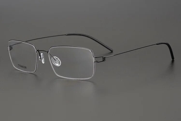 Denmark Titanium Rim Square Glasses Frame Business Men   Eyewear No Screw Handmade Myopia Optical Eyeglasses Frames