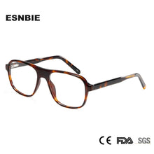 Load image into Gallery viewer, Designer Acetate Tortoise Pilot Glasses Frame Optical Men&#39;S Eyeglasses For Women Spring Hinge Prescription Eyewear Frames