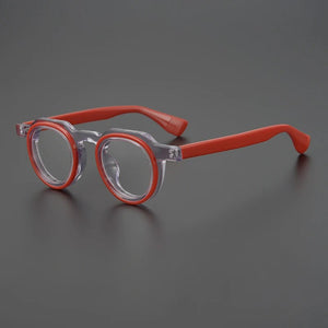 Montature per occhiali rotonde in stile giapponese di marca di design da uomo Occhiali da vista fatti a mano in acetato Occhiali da vista