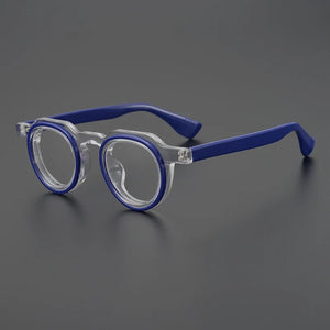 Montature per occhiali rotonde in stile giapponese di marca di design da uomo Occhiali da vista fatti a mano in acetato Occhiali da vista