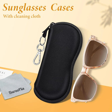 Diving Material Glasses Bag with Hook Men Women Waterproof Solid Reading Optical Sunglasses Pouch Zipper Eyewear Accessories