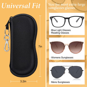 Diving Material Glasses Bag with Hook Men Women Waterproof Solid Reading Optical Sunglasses Pouch Zipper Eyewear Accessories